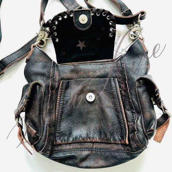FREE PEOPLE We The Free Baby Leigh Distressed Tote In Aged Graphite NWT - Picture 5 of 14